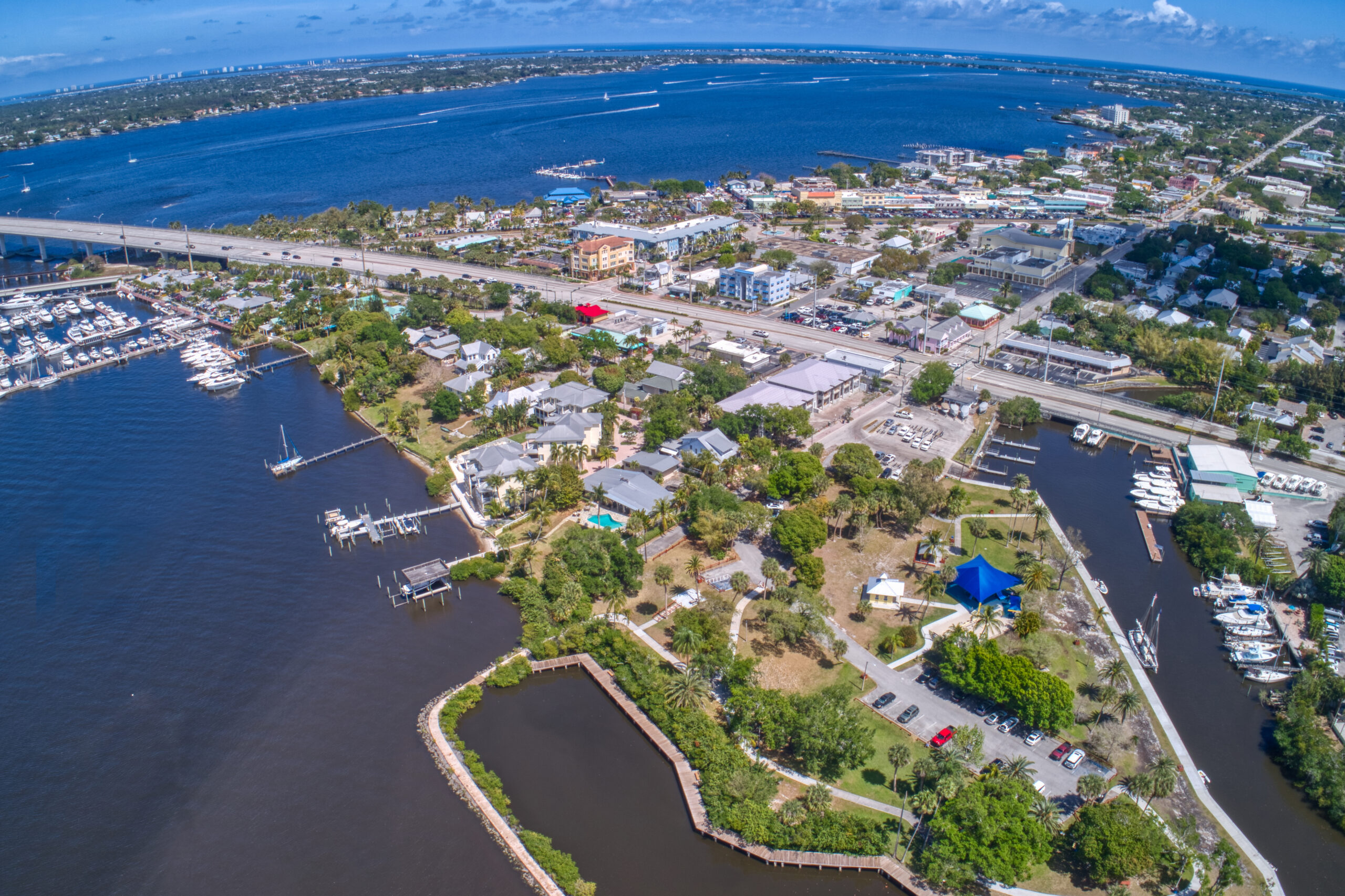 Aerial,View,Of,Stuart,,Small,City,In,Southern,Florida